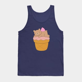 Kawaii Brown Bear Ice Cream T-Shirt Tank Top